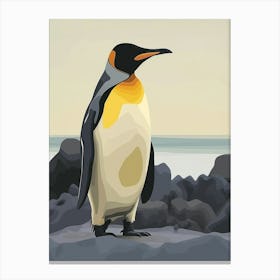 King Penguin Deception Island Minimalist Illustration 1 Canvas Print