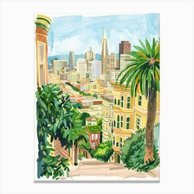 Travel Poster Happy Places San Francisco 1 Canvas Print