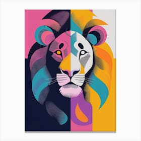 Colourful Lion Portrait Canvas Print