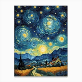 Vincent Van Gogh Art Village Painting (14) Canvas Print