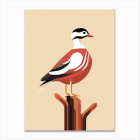 Minimalist Wood Duck 3 Illustration Canvas Print