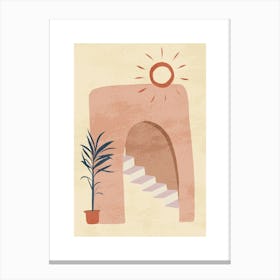 Sun And Stairway Canvas Print