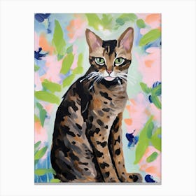 A Bengal Cat Painting, Impressionist Painting 2 Canvas Print