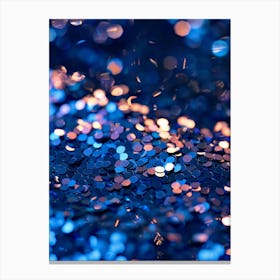 Blue Glitter Background Canvas Print