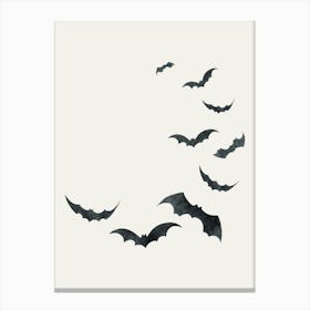 Watercolor Bats Halloween Poster Canvas Print