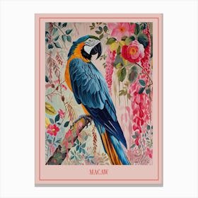 Floral Animal Painting Macaw 3 Poster Canvas Print