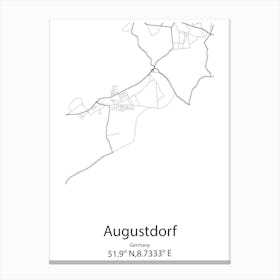 Augustdorf,Germany Minimalist Map Canvas Print