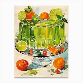Lime Green Jelly Vintage Cookbook Inspired 1 Canvas Print