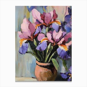 Iris In A Pot Canvas Print