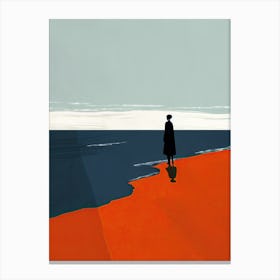 Man On The Beach Canvas Print