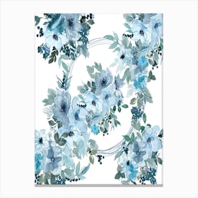 Watercolor Floral Pattern - Veronica blue flower 1 Canvas Print