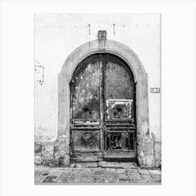 Old Door In Black And White Canvas Print