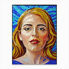 Lovely Mosaic Portrait Of A Woman Canvas Print