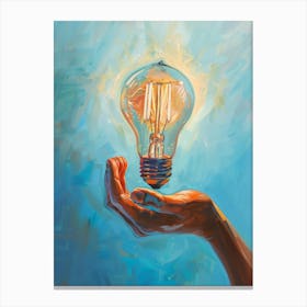 Light Bulb In Hand Canvas Print