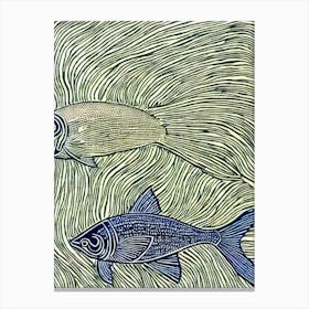 Unicornfish II Linocut Canvas Print