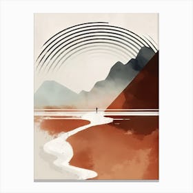 Mountain River Flowing To The Beach - Abstract Minimal Boho Beach Canvas Print