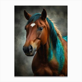 Horse With Blue Mane Canvas Print