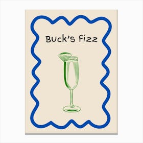 Bucks Fizz Doodle Poster Blue & Green Canvas Print