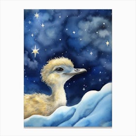 Baby Ostrich 2 Sleeping In The Clouds Canvas Print