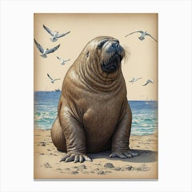 Walrus Canvas Print