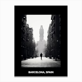 Poster Of Barcelona, Spain, Mediterranean Black And White Photography Analogue 2 Canvas Print