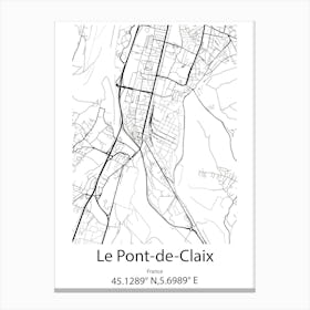 Le Pont De Claix,France Minimalist Map Canvas Print