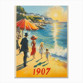 Aihrgdesign A Vintage Poster Of A Seaside Resort In 1907 With Afc3e70a B303 47f8 93a6 F5477ba7a3fb 0 Canvas Print