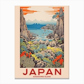 Aogashima Island, Visit Japan Vintage Travel Art 1 Canvas Print