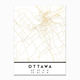 Ottawa Canada City Street Map Canvas Print