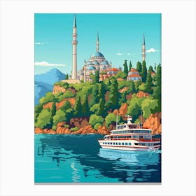 Bosphorus Cruise Prince Islands Pixel Art 6 Canvas Print
