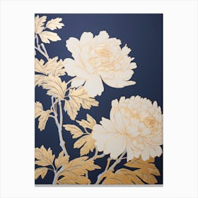 Gold Peonies Canvas Print