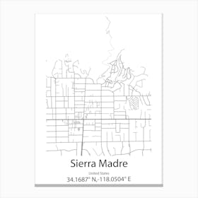 Sierra Madre,United States Minimalist Map Lienzo