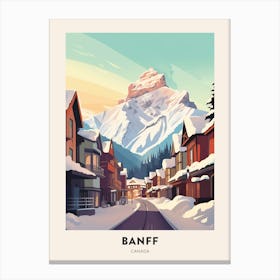 Vintage Winter Travel Poster Banff Canada 1 Canvas Print