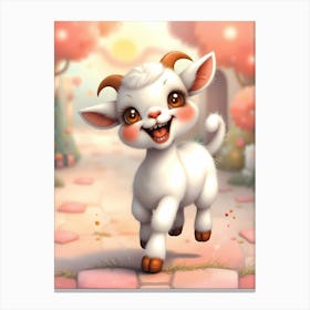 Boris the Snow-White Goat Canvas Print