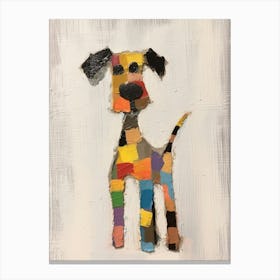Dog Kids Patchwork Painting Canvas Print