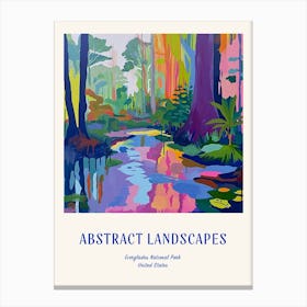 Colourful Abstract Everglades National Park Usa 5 Poster Blue Canvas Print