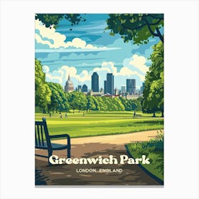 Greenwich Park Nature S Beauty Digital Travel Illustration Canvas Print