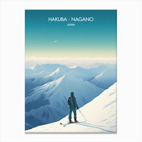 Poster Of Hakuba   Nagano, Japan, Ski Resort Illustration 2 Canvas Print