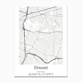 Elmont,United States Minimalist Map Canvas Print