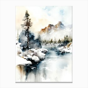 Watercolor Of A River 2 Canvas Print