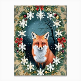 William Morris Fox In A Wreath Canvas Print