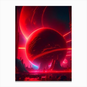 Red Giant Neon Nights Space Canvas Print