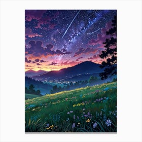 Night Sky Anime aesthetic 36 Canvas Print