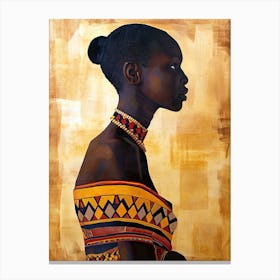 African Tribe Woman, Boho Canvas Print