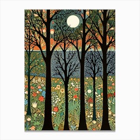 William Morris Moonlight In The Woods 9 Canvas Print