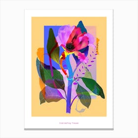 Everlasting Flower 1 Neon Flower Collage Poster Canvas Print