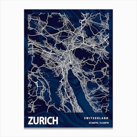 Zurich Crocus Marble Map Canvas Print