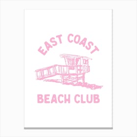 East Coast Beach Club - Pink Canvas Print