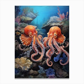Friendly Octopus Illustration 1 Canvas Print