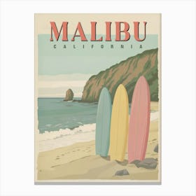 Malibu, California - Sun, Sand, and Surf Paradise Stampe su tela